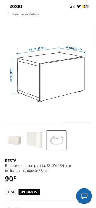 Mueble BESTA IKEA con cajón blanco