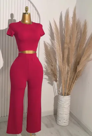 Conjunto dos piezas crop top y pantalón