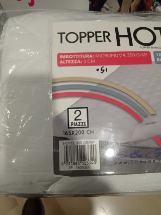 Topper hotel matrimoniale in microfibra