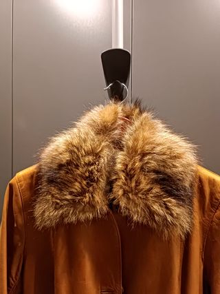 Abrigo Piel Camel Talla M Mujer