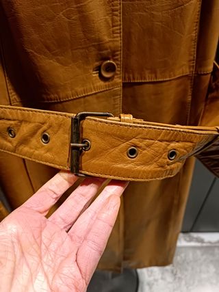 Abrigo Piel Camel Talla M Mujer