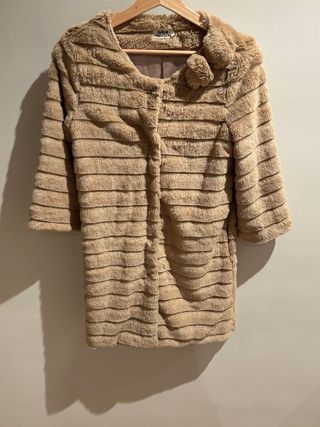 Abrigo peluche Holly Bracken beige XS