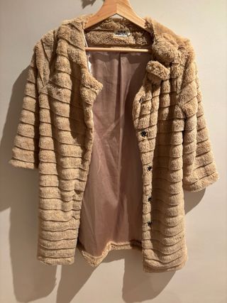Abrigo peluche Holly Bracken beige XS