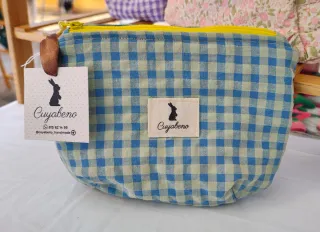 Neceser acolchado de Vichy azul