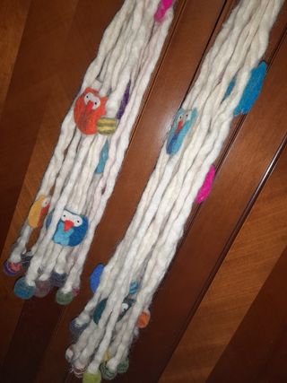 Bufanda de lana pura con adornos