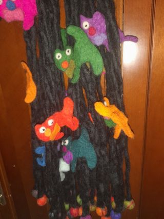 Bufanda de lana pura con adornos