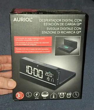 Despertador Digital AURIOL con Carga Qi