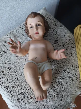 Niño Jesús Olot pasta madera antiguo