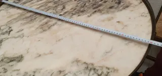 Mesa redonda mármol y madera hecha a mano