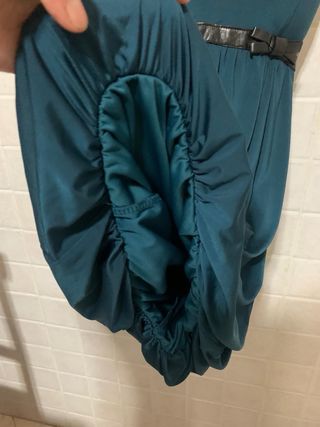 Abito corto verde smeraldo a spalline per donne