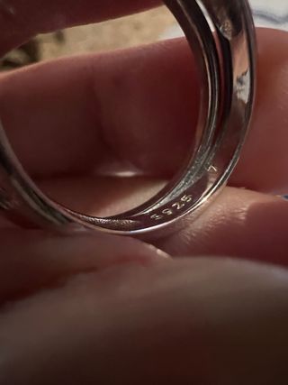 Anillo Doble Plata S925 Flor y Brillantes