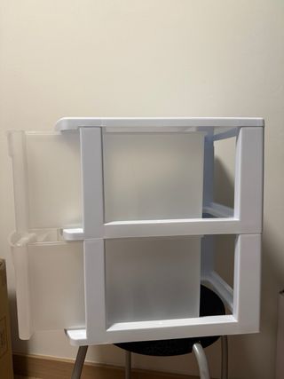 Cajonera Plástico Blanco 2 Cajones Nueva