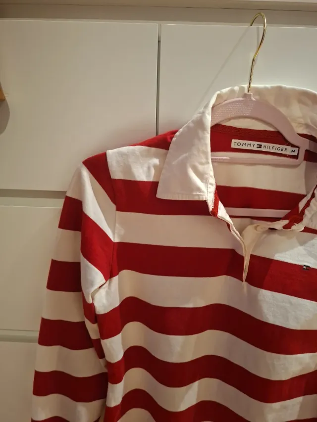 Polo Tommy Hilfiger rayas rojo y blanco
