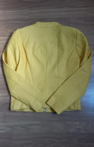 Cazadora Piel Only Mujer Amarilla Nueva