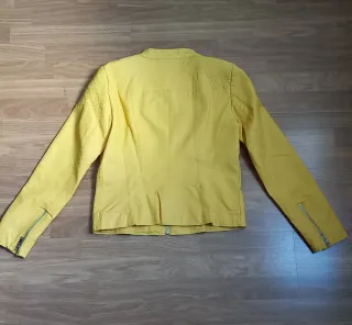 Cazadora Piel Only Mujer Amarilla Nueva