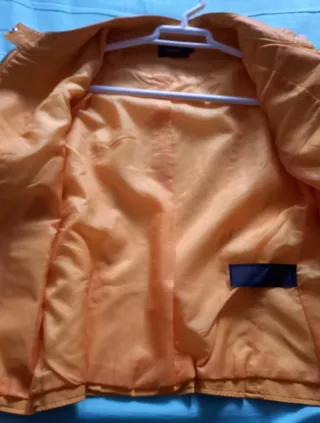 Cazadora Piel Only Mujer Amarilla Nueva