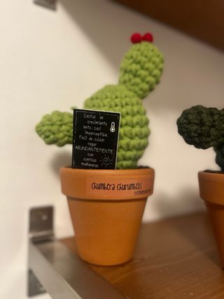 Adorno Cactus Tejido Maceta Terracota