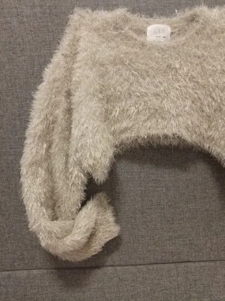 Jersey Zara niña/mujer gris plateado, amplio.