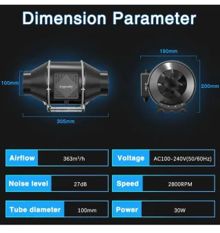 Ventilador Aygrochy Negro/Rojo