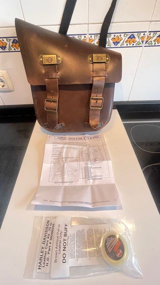 Alforja Harley Davidson Softail M8 Cuero Marrón