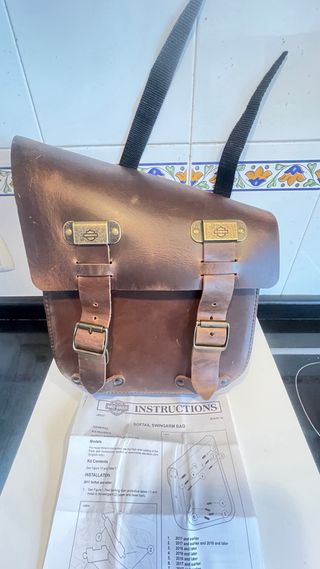 Alforja Harley Davidson Softail M8 Cuero Marrón