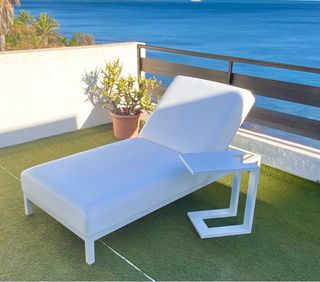 Lettino in alluminio bianco