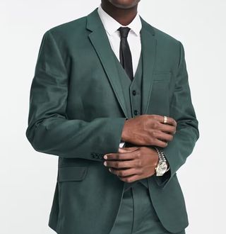 (XXL) TRAJE VERDE AMERICANA Y PANTALÓN
