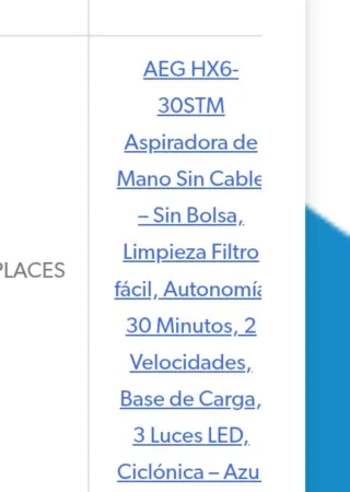 Aspirador de mano AEG HX6-13DB-W