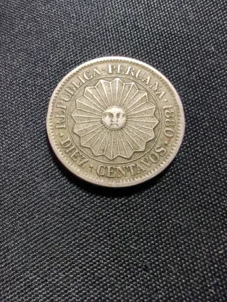 Perú 10 Centavos 1880