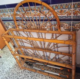 Recibidor/Estantería Mimbre y Bambú Hecho a Mano