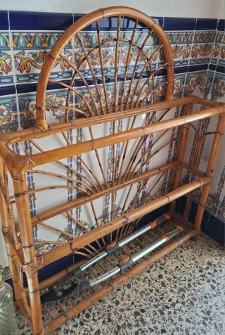 Recibidor/Estantería Mimbre y Bambú Hecho a Mano