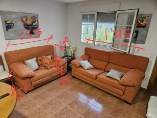 Juego de 2 sofás naranjas