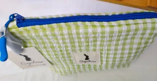 Neceser acolchado de Vichy verde