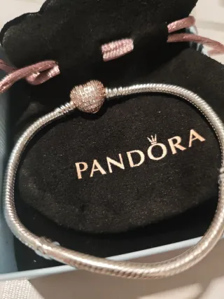 Pulsera Pandora Talla 19 Corazón