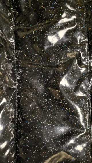 Abrigo niña 6-7 años negro y plata