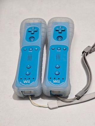 2 mando wii con Motion azul con funda