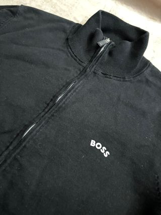 Felpa Zip Boss Vintage Uomo Nera