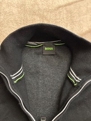 Felpa Zip Boss Vintage Uomo Nera