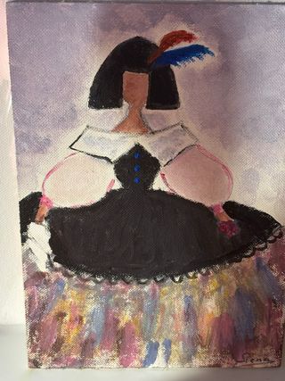 Cuadro Menina Acrílico sobre tablilla 22*16cms