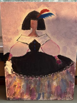 Cuadro Menina Acrílico sobre tablilla 22*16cms