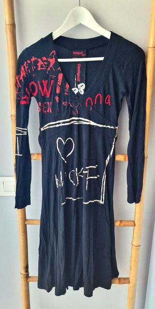 (TALLA S) VESTIDO DESIGUAL NEGRO