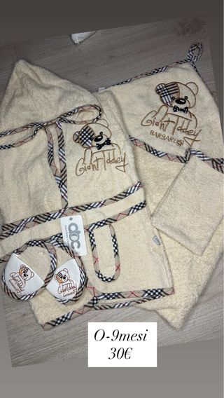 Set neonato accappatoio e scarpine