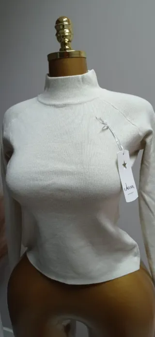 Jersey beige cuello perkins