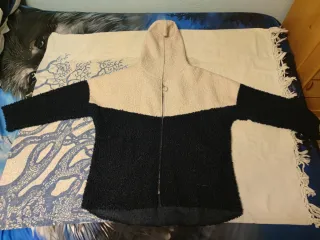 Chaqueta Borreguito Azul y Blanco Mujer 2XL
