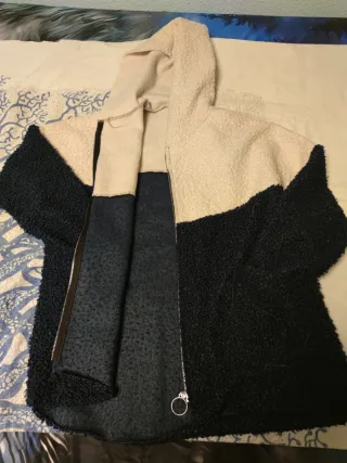 Chaqueta Borreguito Azul y Blanco Mujer 2XL