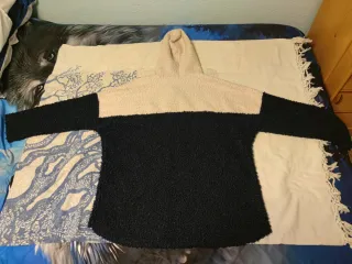 Chaqueta Borreguito Azul y Blanco Mujer 2XL