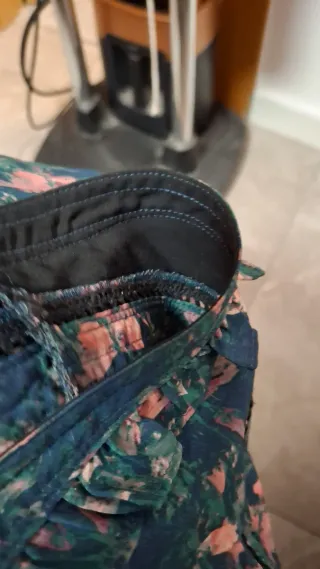 Vestido floral verde y rosa