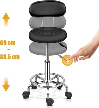 Taburete Giratorio con Respaldo Ajustable