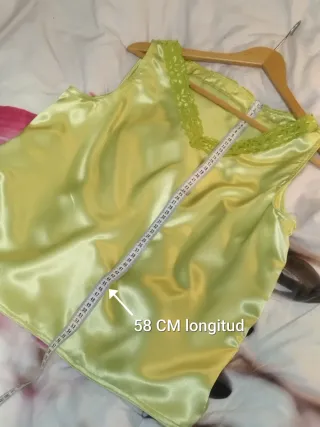 Blusa verde lima con encaje Talla M Echa en Madrid