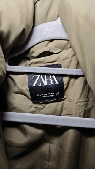 Zara Gabardina Acolchada Verde Oliva